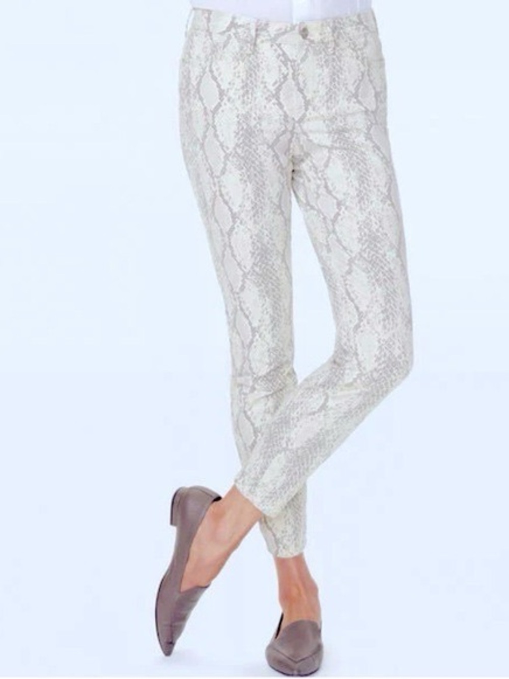 NYDJ Ami Skinny Snakeprint High Rise Lift Tuck Technology Skinny Jeans, size 10